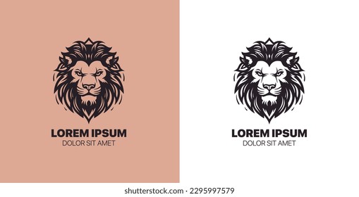 Símbolos del logotipo del león, Elegante, ilustración del vector