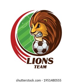 lion logo for team soccer 