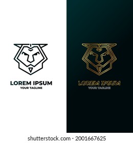 Lion logo template. Abstract logotype for business company
