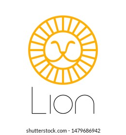 LION Logo Template Design. Abstrakter Löwenkopf.
