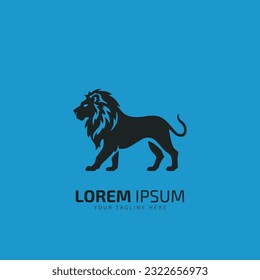 Lion Logo Template design icon vector illustration on blue background