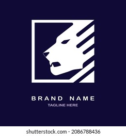 lion logo template design modern for brand or company and other