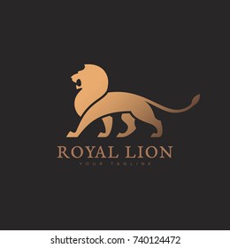 Lion logo template design. Vector illustration.