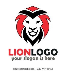 Lion Logo Template - Red and Black Color