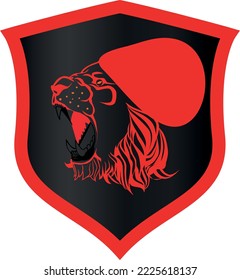 Lion Logo Template  with shield  vector 