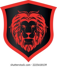 Lion Logo Template  with shield  vector 