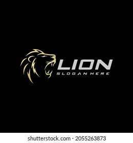 lion logo template, simple and exotic logo