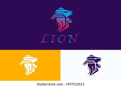 lion logo template. the lion symbol, sign, lion mascot, lion emblem, suitable for company brand.
