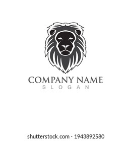 Diseño de ilustración de icono de la plantilla de logotipo de león