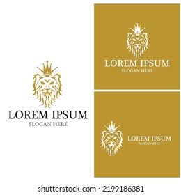 Diseño de ilustración de icono de la plantilla de logotipo de león