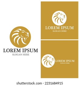 Diseño de ilustración de icono de la plantilla de logotipo de león
