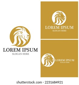 Lion Logo Template vector icon illustration design