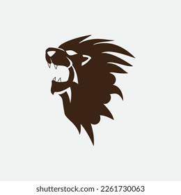 Diseño de ilustración de icono de la plantilla de logotipo de león