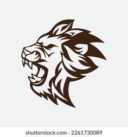 Diseño de ilustración de icono de la plantilla de logotipo de león