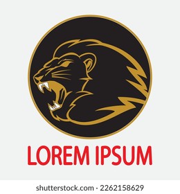 Diseño de ilustración de icono de la plantilla de logotipo de león