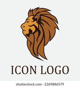 Diseño de ilustración de icono de la plantilla de logotipo de león