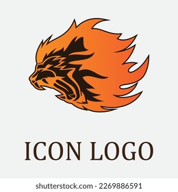 Diseño de ilustración de icono de la plantilla de logotipo de león