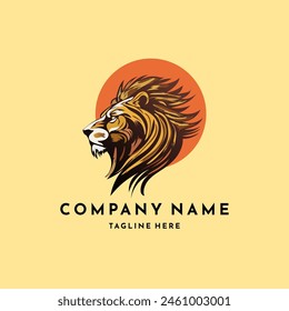 lion logo template vector icon illustration design element for business and company