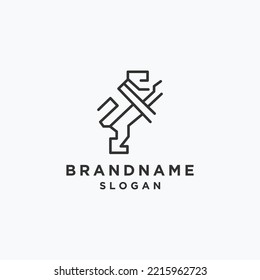 Diseño de ilustración vectorial de la plantilla de logotipo de león