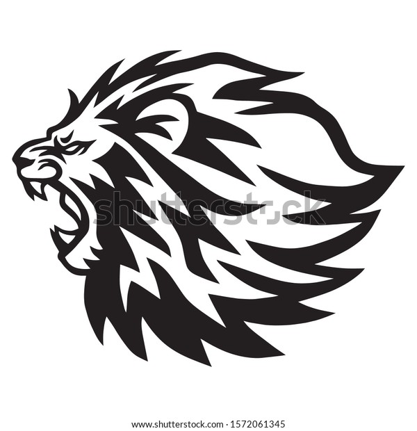 Lion Logo Template Vector Line Art Stock Vector Royalty Free