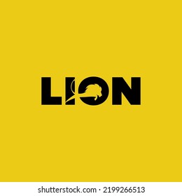 lion logo typography wordmark vector graphic