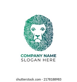Diseño de ilustraciones de arte vectorial con logotipo de león