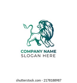 Diseño de ilustraciones de arte vectorial con logotipo de león