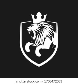 Lion Logo Vector Design Illustration. Lion King Logo Design Template. Lion Crest Vector Design.