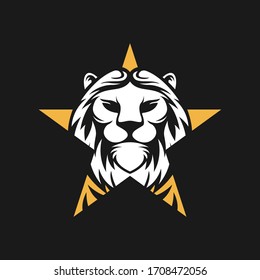 Lion Logo Vector Design Illustration. Lion King Logo Design Template. Lion Crest Vector Design.