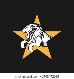 Lion Logo Vector Design Illustration. Lion King Logo Design Template. Lion Crest Vector Design.