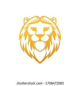 Ilustración de diseño de vectores con logotipo de león. Plantilla de diseño del logotipo de Lion King. Diseño del vector de la cresta de león.