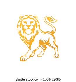 Lion Logo Vector Design Illustration. Lion King Logo Design Template. Lion Crest Vector Design.