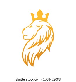 Lion Logo Vector Design Illustration. Lion King Logo Design Template. Lion Crest Vector Design.