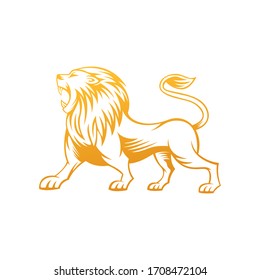 Lion Logo Vector Design Illustration. Lion King Logo Design Template. Lion Crest Vector Design.