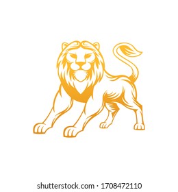 Lion Logo Vector Design Illustration. Lion King Logo Design Template. Lion Crest Vector Design.