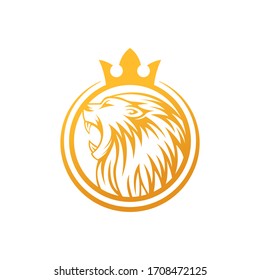 Lion Logo Vector Design Illustration. Lion King Logo Design Template. Lion Crest Vector Design.