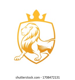Lion Logo Vector Design Illustration. Lion King Logo Design Template. Lion Crest Vector Design.