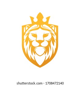 Lion Logo Vector Design Illustration. Lion King Logo Design Template. Lion Crest Vector Design.