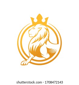 Lion Logo Vector Design Illustration. Lion King Logo Design Template. Lion Crest Vector Design.