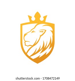 Lion Logo Vector Design Illustration. Lion King Logo Design Template. Lion Crest Vector Design.