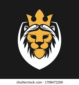 Lion Logo Vector Design Illustration. Lion King Logo Design Template. Lion Crest Vector Design.