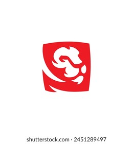 lion logo vector design. Red. Elegant Leo sign symbol. Premium brand corporate identity icon. Luxury company sign. Vector illustration.