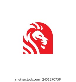 Lion logo vector design. Lion symbol, Lion face. Elegant lion emblem symbol. Premium brand corporate identity icon. Luxury company sign. Vector illustration. editable.