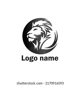 lion logo vector Elegant black and white lion logo silhouette illustration on a white background