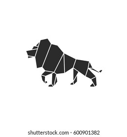Lion logo in vector format illustration of a polygon sign for business