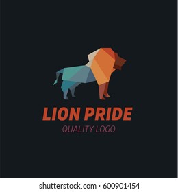 Lion logo in vector format illustration of a polygon sign for business