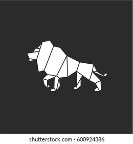 Lion logo in vector format illustration of a polygon sign for business