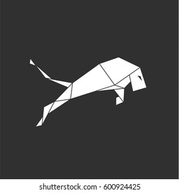 Lion logo in vector format illustration of a polygon sign for business