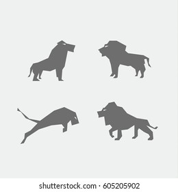 Lion logo in vector format illustration of a polygon sign for business art