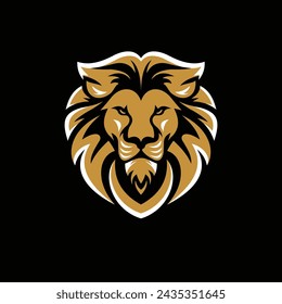 lion logo vector graphic design 